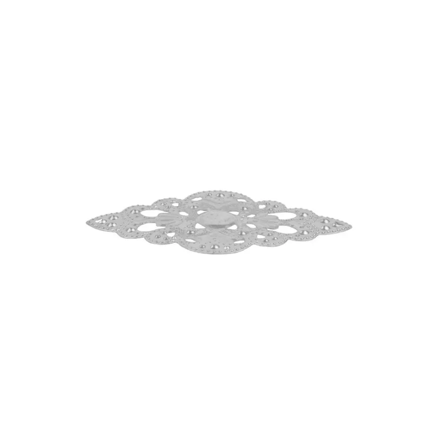 Metall-Ornamente, Design 25, 5,3cm x 3cm, silber, 15 Stück