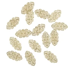 Metall-Ornamente, Design 22, 4,5cm x 2,3cm, hellgold, 15 Stück