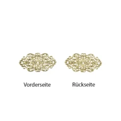 Metall-Ornamente, Design 22, 4,5cm x 2,3cm, hellgold, 15 Stück
