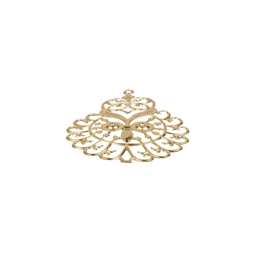 Metall-Ornamente, Design 16, 6,7cm x 4,6cm, hellgold, 7 Stück