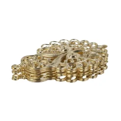 Metall-Ornamente, Design 16, 6,7cm x 4,6cm, hellgold, 7 Stück