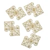 Metall-Ornamente, Design 15, 8,5cm x 5,3cm, hellgold, 5 Stück