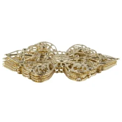 Metall-Ornamente, Design 15, 8,5cm x 5,3cm, hellgold, 5 Stück