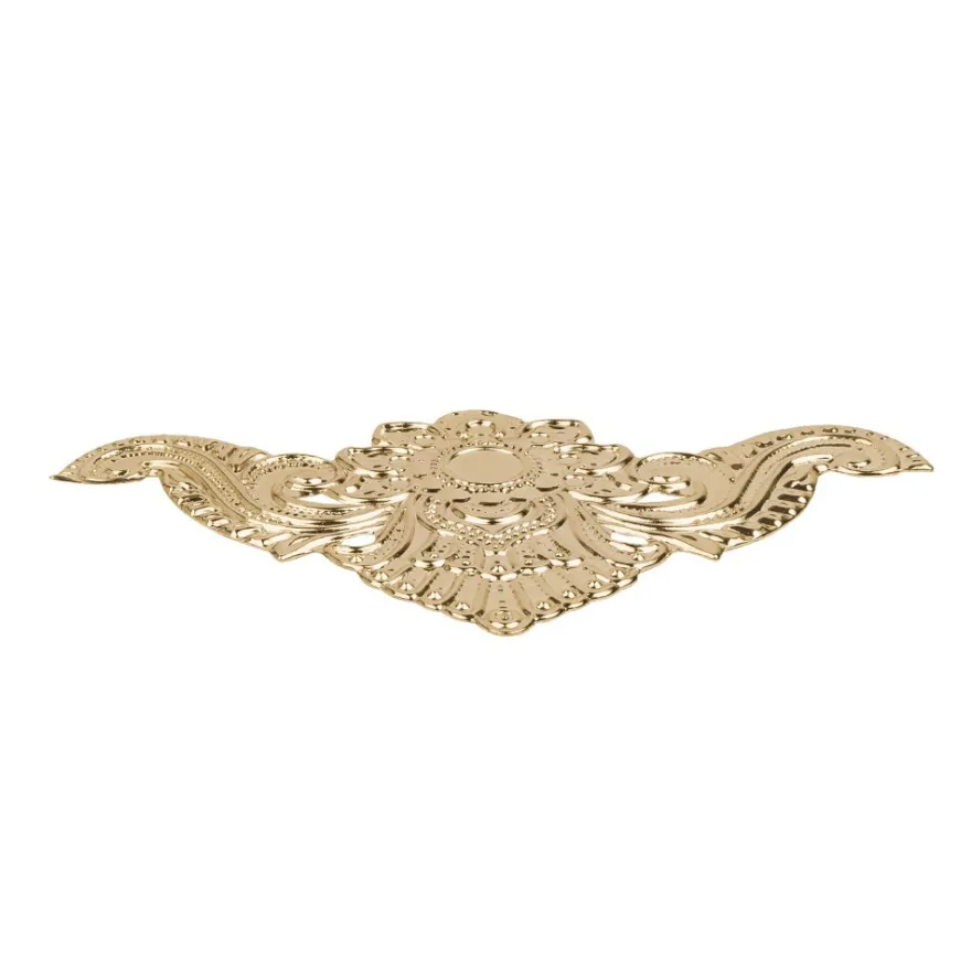 Metall-Ornamente, Design 12, 10,4cm x 5,6cm, hellgold, 3 Stück