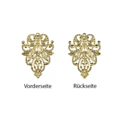 Metall-Ornamente, Design 13, 4,8cm x 3,5cm, hellgold, 10 Stück