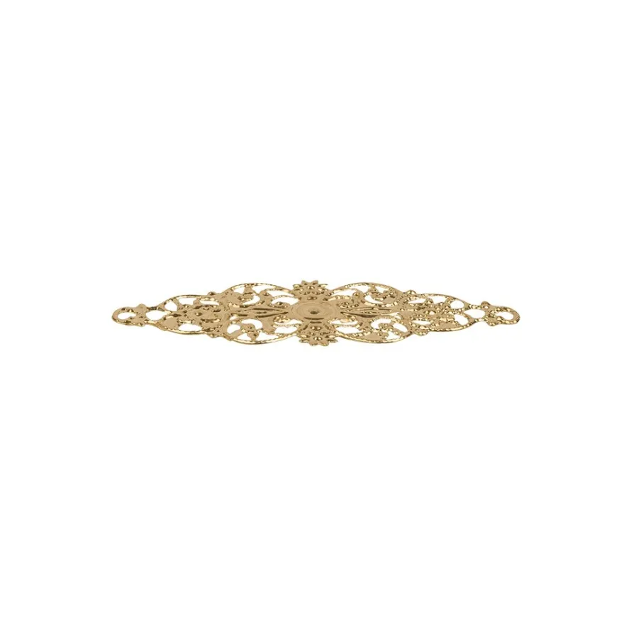 Metall-Ornamente, Design 19, 6,2cm x 2,4cm, hellgold, 10 Stück