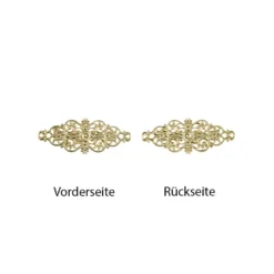 Metall-Ornamente, Design 19, 6,2cm x 2,4cm, hellgold, 10 Stück