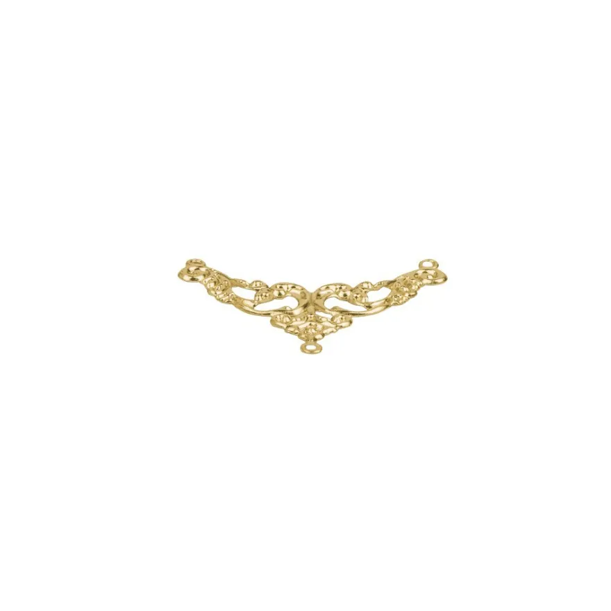 Metall-Ornamente, Design 41, 3,9cm x 3cm, hellgold, 14 Stück