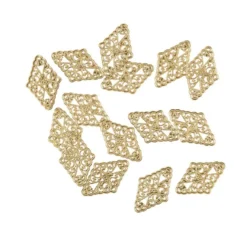 Metall-Ornamente, Design 11, 4,6cm x 3cm, hellgold, 15 Stück