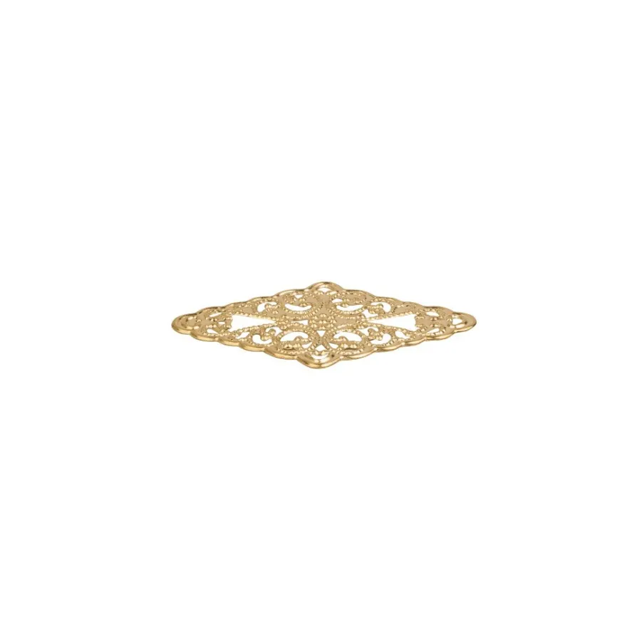 Metall-Ornamente, Design 11, 4,6cm x 3cm, hellgold, 15 Stück