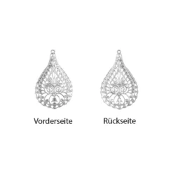 Metall-Ornamente, Design 33, 6,4cm x 4,1cm, silber, 9 Stück
