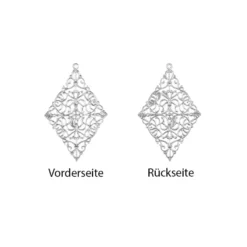 Metall-Ornamente, Design 10, 7,8cm x 5cm, silber, 8 Stück