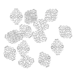 Metall-Ornamente, Design 23, 3,7cm x 3cm, silber, 15 Stück