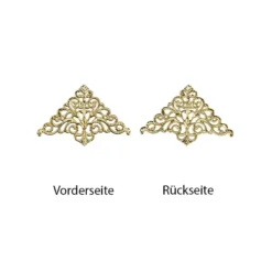 Metall-Ornamente, Design 21, 7,6cm x 5cm, hellgold, 9 Stück