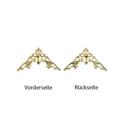 Metall-Ornamente, Design 18, 5,8cm x 3cm, hellgold, 13 Stück