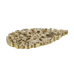 Metall-Ornamente, Design 28, 6,8cm x 4cm, hellgold, 7 Stück