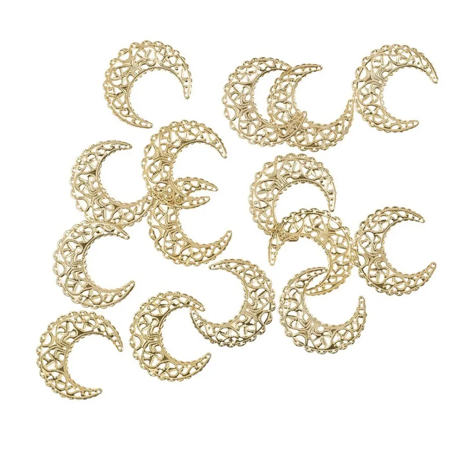 Metall-Ornamente, Design 24, 4,3cm x 3,8cm, hellgold, 15 Stück