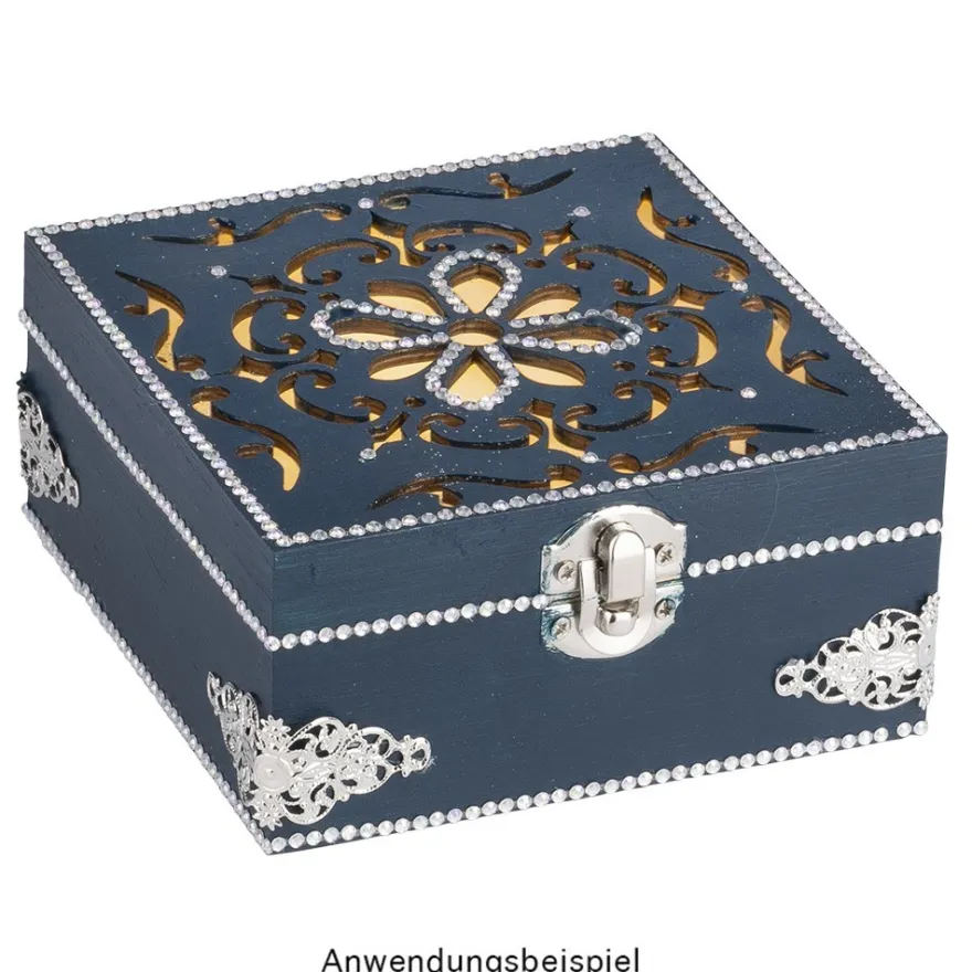 Metall-Ornamente, Design 19, 6,2cm x 2,4cm, silber, 10 Stück