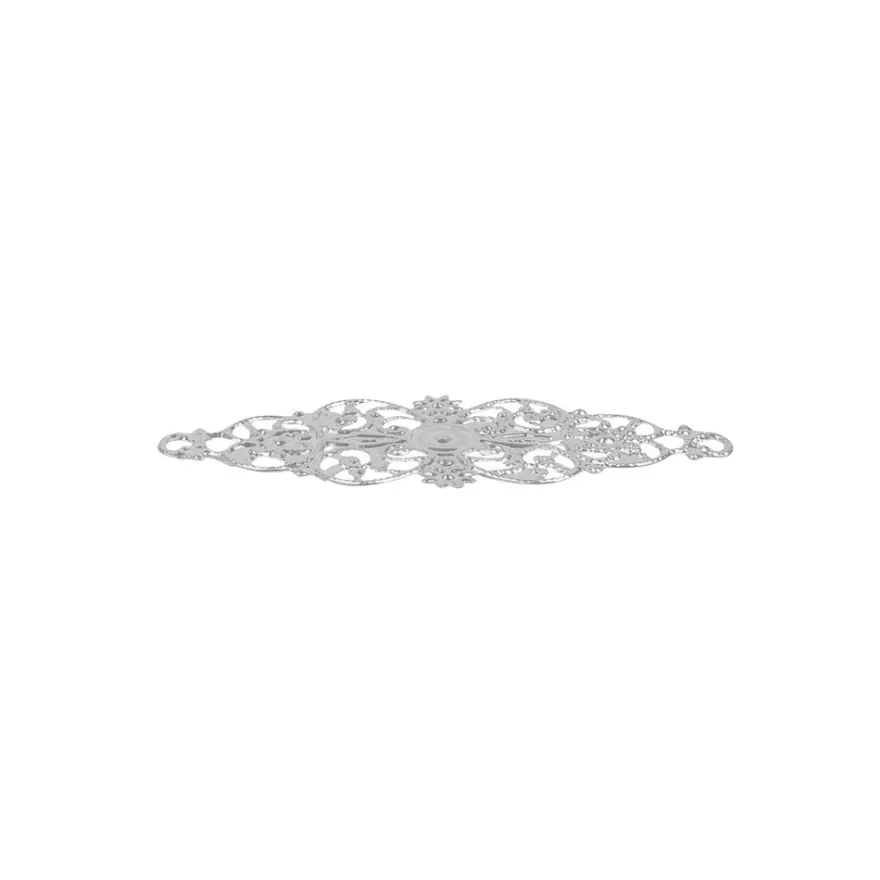 Metall-Ornamente, Design 19, 6,2cm x 2,4cm, silber, 10 Stück