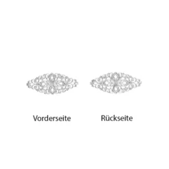 Metall-Ornamente, Design 17, 5cm x 2,1cm, silber, 13 Stück