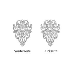Metall-Ornamente, Design 13, 4,8cm x 3,5cm, silber, 10 Stück