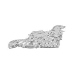 Metall-Ornamente, Design 12, 10,4cm x 5,6cm, silber, 3 Stück