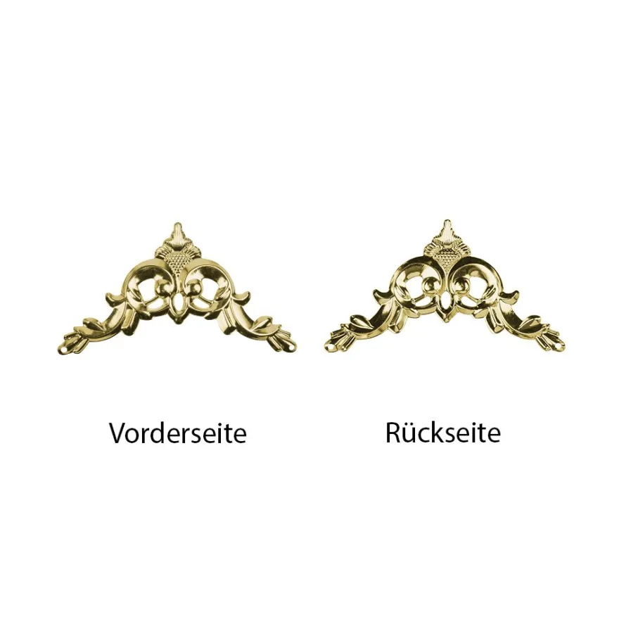 Metall-Ornamente, Design 40, 10,1cm x 5,5cm, hellgold, 3 Stück