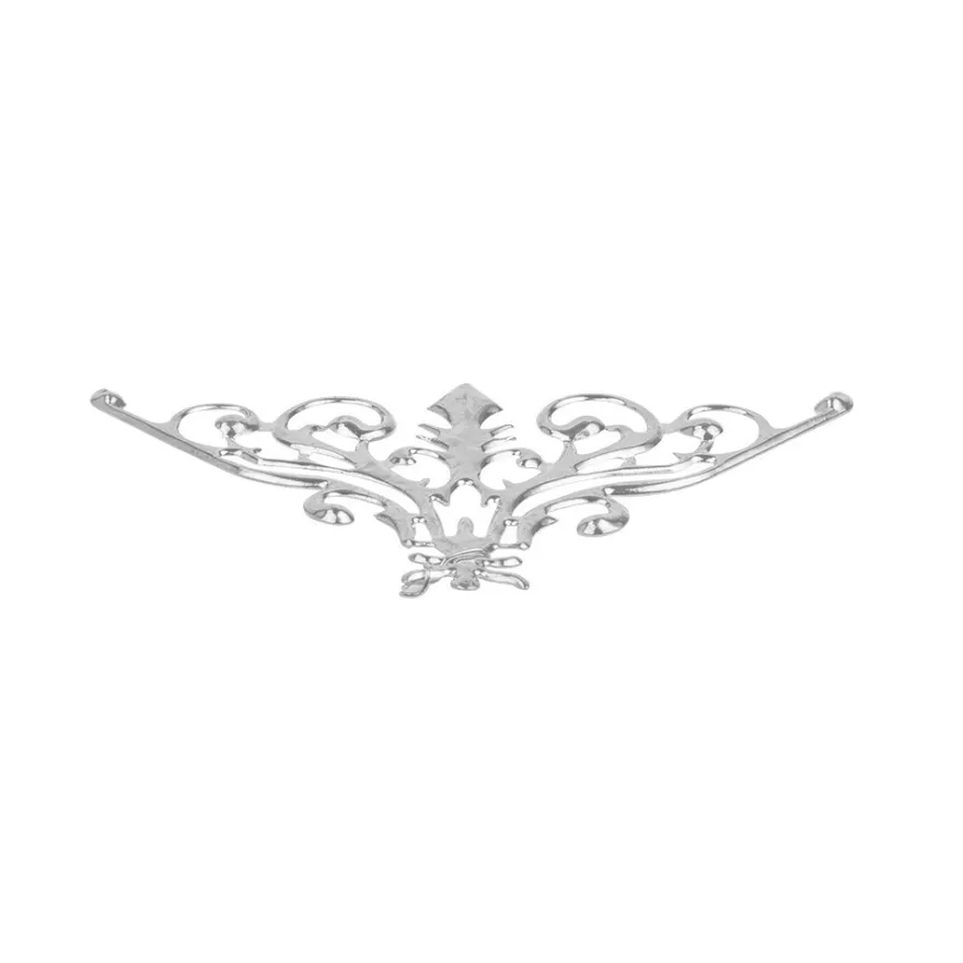 Metall-Ornamente, Design 29, 7,7cm x 4,8cm, silber, 3 Stück