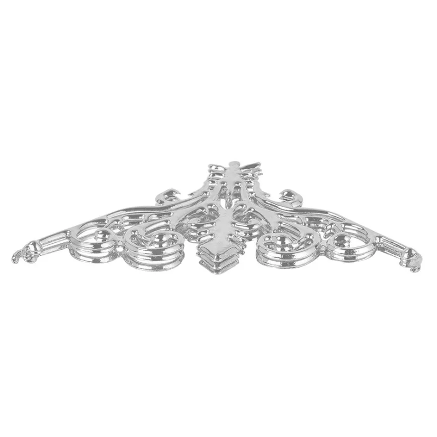 Metall-Ornamente, Design 29, 7,7cm x 4,8cm, silber, 3 Stück