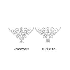 Metall-Ornamente, Design 29, 7,7cm x 4,8cm, silber, 3 Stück