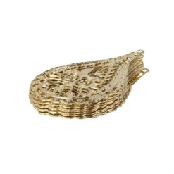 Metall-Ornamente, Design 33, 6,4cm x 4,1cm, hellgold, 9 Stück
