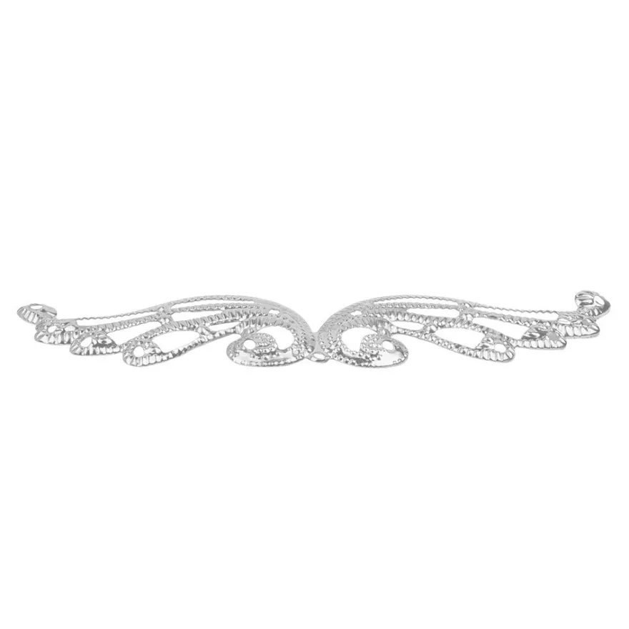 Metall-Ornamente, Design 32, 9,8cm x 2,4cm, silber, 10 Stück