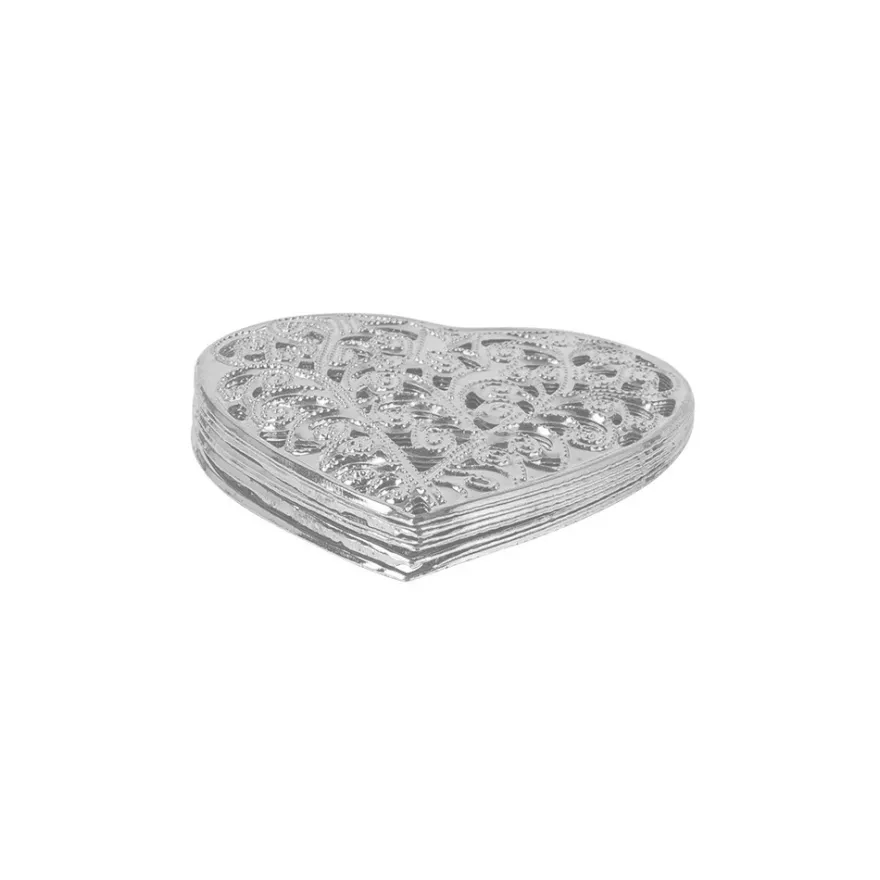 Metall-Ornamente, Design 30, 4,6cm x 4,5cm, silber, 9 Stück
