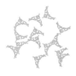Metall-Ornamente, Design 41, 3,9cm x 3cm, silber, 14 Stück