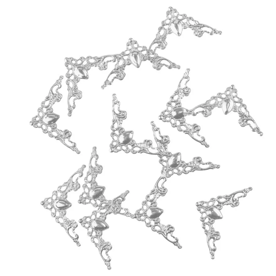 Metall-Ornamente, Design 18, 5,8cm x 3cm, silber, 13 Stück