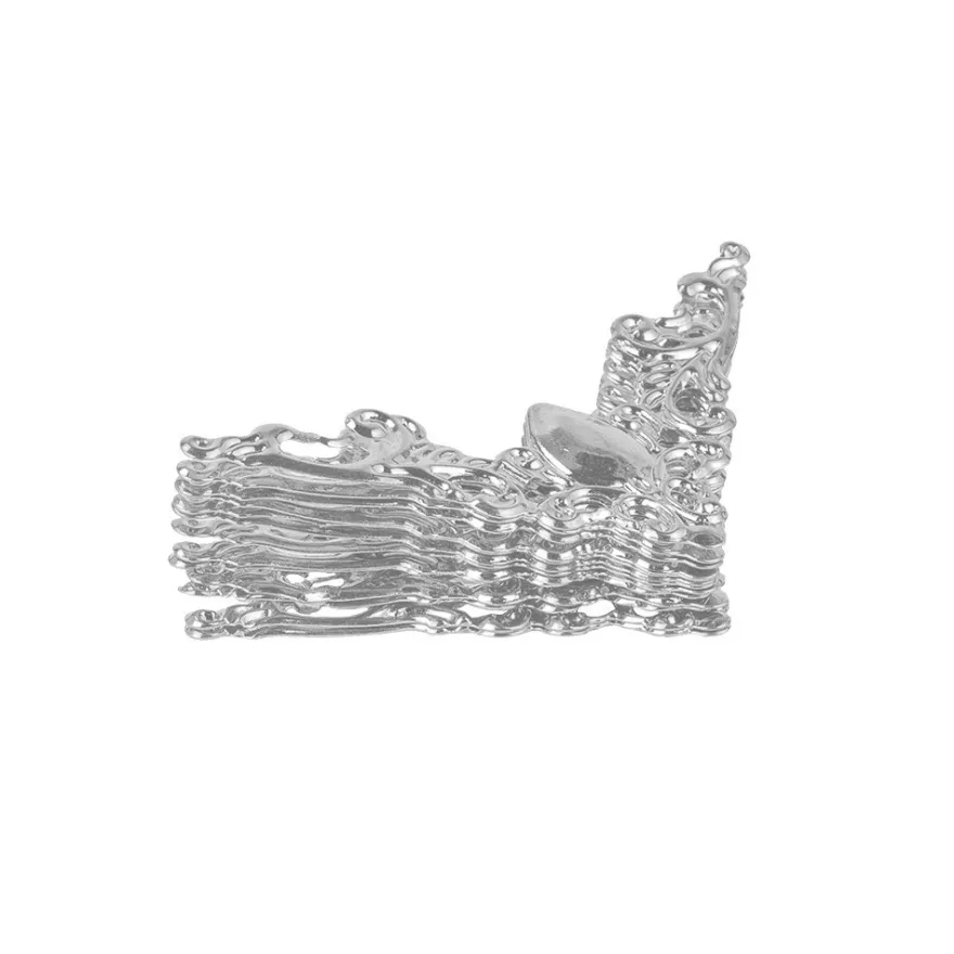 Metall-Ornamente, Design 18, 5,8cm x 3cm, silber, 13 Stück