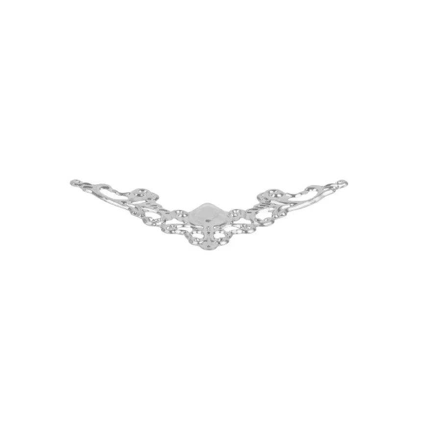 Metall-Ornamente, Design 18, 5,8cm x 3cm, silber, 13 Stück