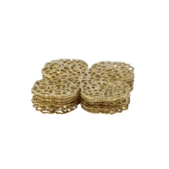 Metall-Ornamente, Design 27, 4,2cm x 4,2cm, hellgold, 9 Stück