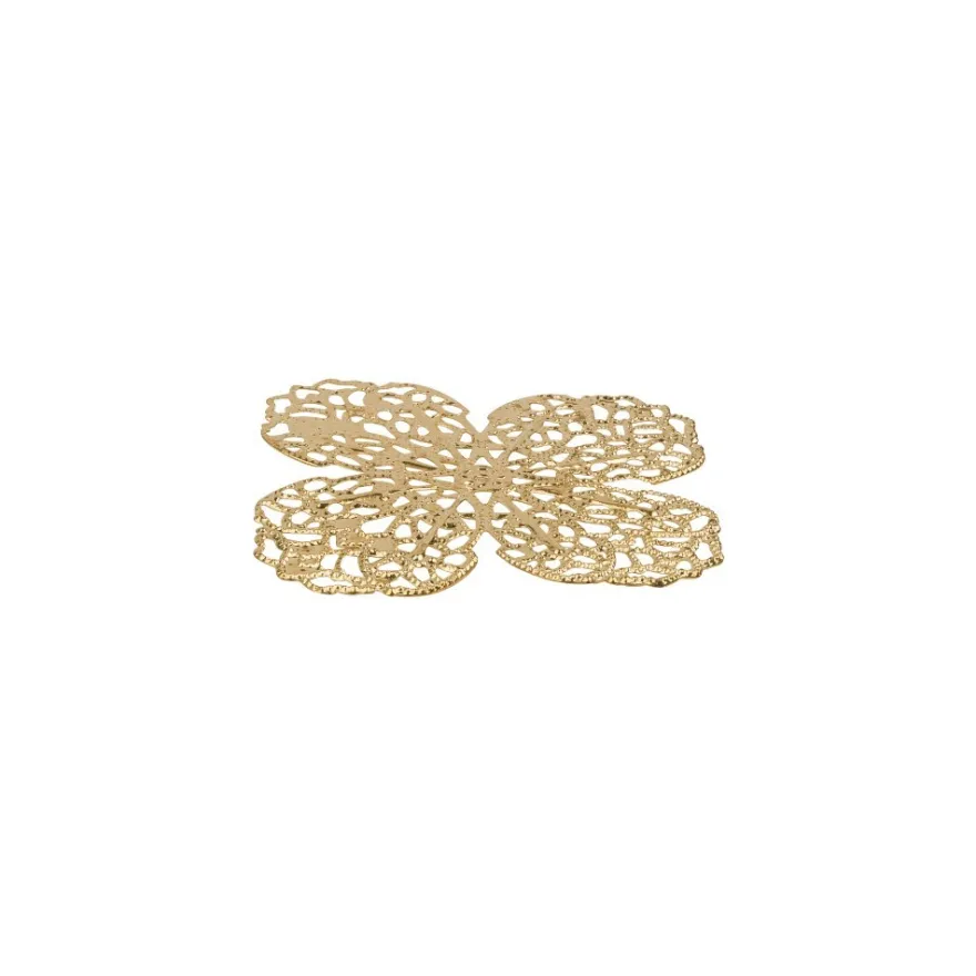 Metall-Ornamente, Design 27, 4,2cm x 4,2cm, hellgold, 9 Stück