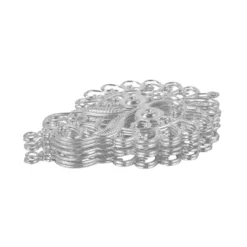 Metall-Ornamente, Design 16, 6,7cm x 4,6cm, silber, 7 Stück