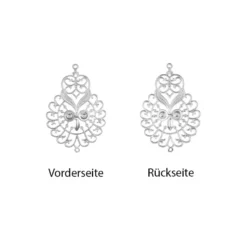 Metall-Ornamente, Design 16, 6,7cm x 4,6cm, silber, 7 Stück