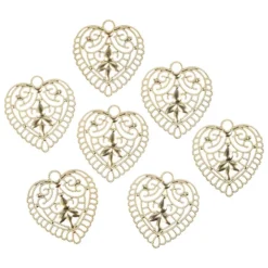 Metall-Ornamente, Design 48, 5,6cm x 5,2cm, hellgold, 7 Stück