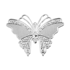 Metall-Ornamente, Design 45, 7cm x 5cm, silber, 6 Stück