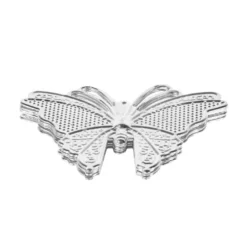 Metall-Ornamente, Design 45, 7cm x 5cm, silber, 6 Stück