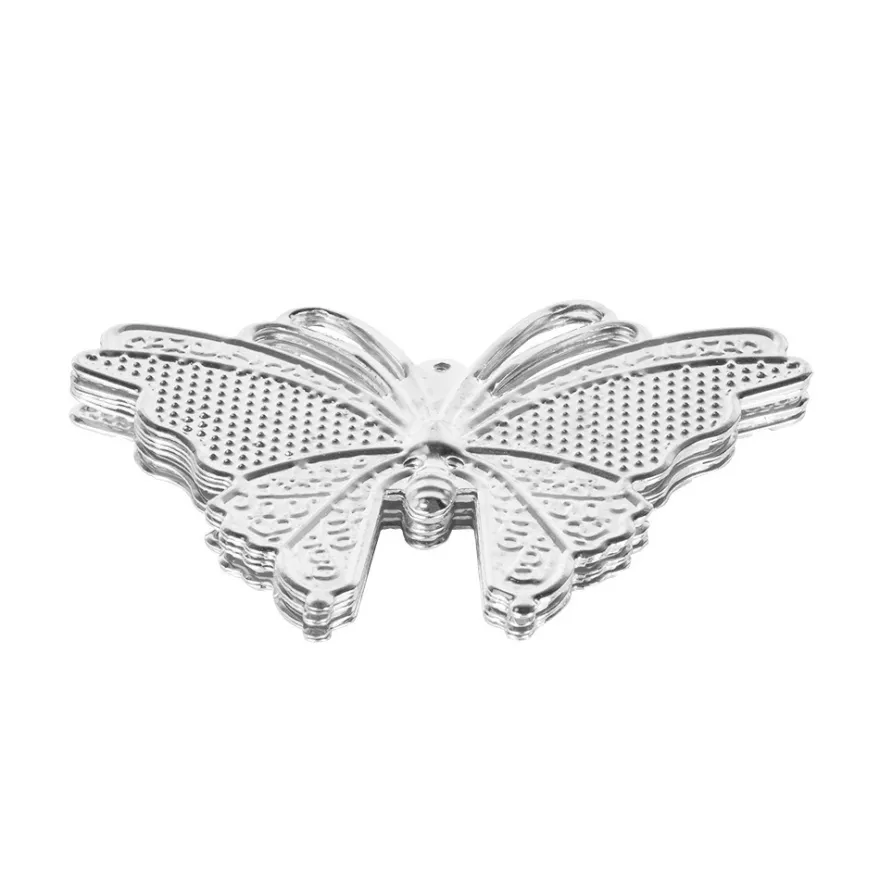 Metall-Ornamente, Design 45, 7cm x 5cm, silber, 6 Stück
