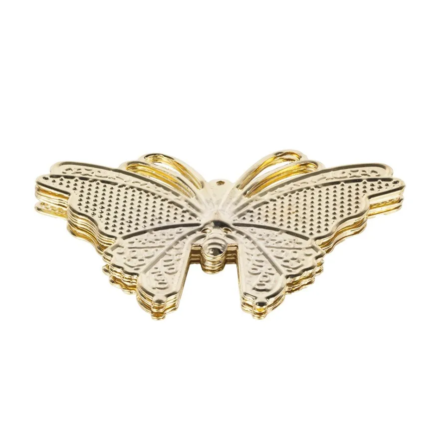 Metall-Ornamente, Design 45, 7cm x 5cm, hellgold, 6 Stück