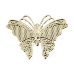 Metall-Ornamente, Design 45, 7cm x 5cm, hellgold, 6 Stück