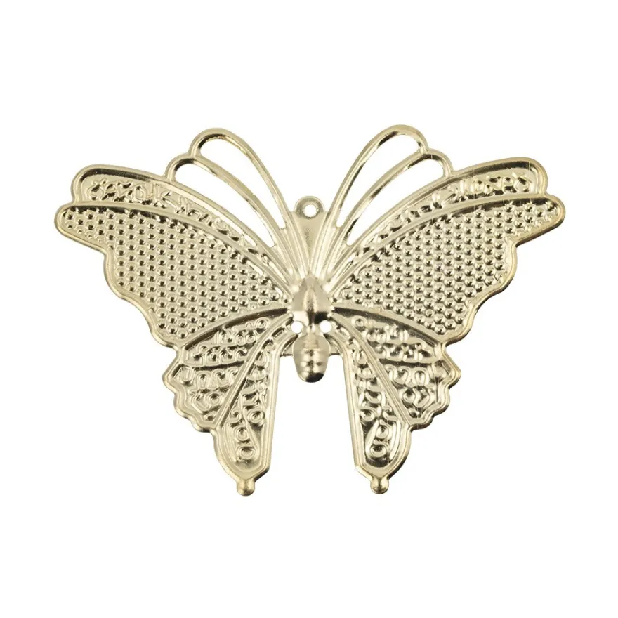 Metall-Ornamente, Design 45, 7cm x 5cm, hellgold, 6 Stück