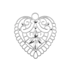 Metall-Ornamente, Design 48, 5,6cm x 5,2cm, silber, 7 Stück