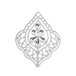 Metall-Ornamente, Design 46, 6,5cm x 5,2cm, silber, 6 Stück